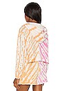 view 3 of 4 The Ecosoft Cropped Zip Up Hoodie in Helio & Cantaloupe Tie Dye