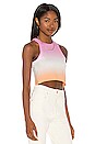 view 2 of 4 The Rivington Weekend Cropped Tank in Helio & Cantaloupe Fade