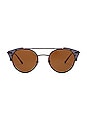 view 1 of 3 Rialto Round Sunglasses in Gel Black & Bronze