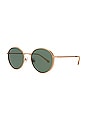 view 2 of 3 Redlands Round Sunglasses in Antique Rose Gold & Green