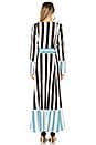 view 3 of 4 Contrast Maxi Cardigan Dress in Black Stripe with Powder Blue Stripes