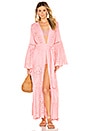 view 1 of 3 Embroidered Maxi Cardigan Dress in Desert Pink