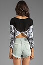 view 2 of 4 Amile Alligator Tie Dye Crop Top in Charcoal