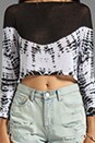 view 3 of 4 Amile Alligator Tie Dye Crop Top in Charcoal