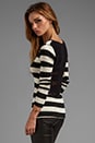 view 1 of 7 Nellie Top in Black Oatmeal Stripe