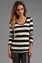 view 2 of 7 Nellie Top in Black Oatmeal Stripe