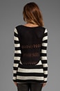 view 5 of 7 Nellie Top in Black Oatmeal Stripe