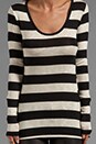 view 6 of 7 Nellie Top in Black Oatmeal Stripe