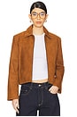view 1 of 5 Ava Suede Jacket in Cognac