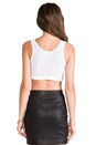 view 4 of 5 80s Leather Crop Top in White