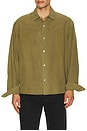 view 4 of 5 Linen Long Sleeve Shirt in Kelp