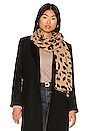 view 1 of 3 Cashmere Leopard Print Scarf in Camel Heather Leopard