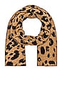 view 3 of 3 Cashmere Leopard Print Scarf in Camel Heather Leopard