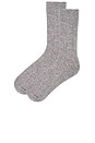 view 2 of 2 Cashmere Ribbed Sock in Grey Heather