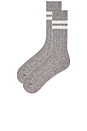 view 2 of 2 Cashmere Ribbed Striped Socks in Gray & Cream