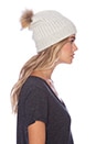 view 2 of 4 Micro Cable Fur Trim Hat in Glacier & White