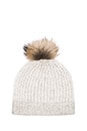 view 4 of 4 Micro Cable Fur Trim Hat in Glacier & White