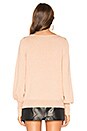 view 3 of 4 Blouson Sleeve Open Crewneck Sweater in Soft Camel Heather