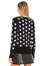 view 3 of 4 Polka-Heart Crewneck Sweater in Black & White
