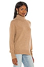 view 2 of 4 Cashmere Ribbed Trim Turtleneck in Camel Heather