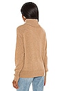 view 3 of 4 Cashmere Ribbed Trim Turtleneck in Camel Heather