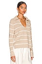 view 2 of 4 Polo Sweater in Sand & Pearl White Stripe