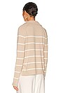 view 3 of 4 Polo Sweater in Sand & Pearl White Stripe