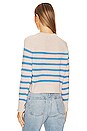 view 3 of 4 Featherweight Striped Crewneck in Sandstone & Cabana Blue