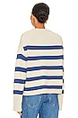 view 3 of 4 Striped Crewneck in Natural & Gem Blue