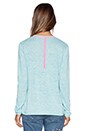view 3 of 3 Neon Trim V Neck Sweater in Dew & Neon Pink