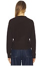 view 3 of 4 Cashmere Wide Rib Trim Vneck Top in Dark Umber