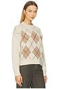 view 2 of 4 Cashmere Argyle Crew Sweater in Natural Combo