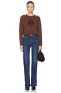 view 4 of 4 Cashmere Blend Horse Embroidered Crew Sweater in Coco & Black