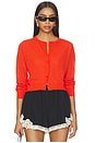 view 1 of 4 Linen Blend Cardigan in Poppy Rouge
