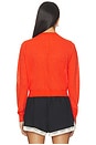 view 3 of 4 Linen Blend Cardigan in Poppy Rouge