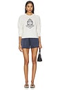 view 4 of 5 Featherweight Cashmere Nautical Embroidered Sweater in Soft White & Deep Navy