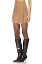 view 3 of 6 Brushed Cashmere Fringe Mini Skirt in Caramel