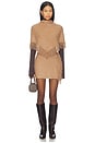 view 5 of 6 Brushed Cashmere Fringe Mini Skirt in Caramel