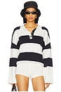 view 1 of 4 Rugby Polo Top in Deep Wave & White