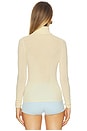 view 3 of 4 Superfine Cashmere Blend Turtleneck Top in Buttercream Yellow