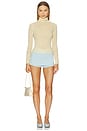 view 4 of 4 Superfine Cashmere Blend Turtleneck Top in Buttercream Yellow