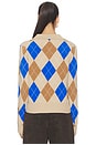 view 3 of 4 Cashmere Argyle Long Sleeve Polo in Camel Blue Combo