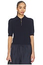 view 1 of 4 Cashmere Button Polo in Deep Navy