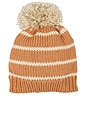view 1 of 1 Knitted Beanie in Ginger & Oat Stripe