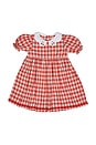 view 1 of 5 Kids Scallop Dress in La Cerise Red Gingham