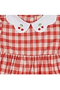 view 2 of 5 Kids Scallop Dress in La Cerise Red Gingham