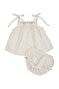 view 1 of 2 Kids Petal Two Piece Set in Ecru & Pearl