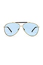 view 1 of 3 The City Sunglasses in Gold Metal & Blue