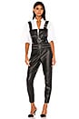 view 1 of 4 Moto Vegan Leather Overalls in Black