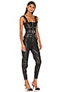 view 3 of 4 Moto Vegan Leather Overalls in Black